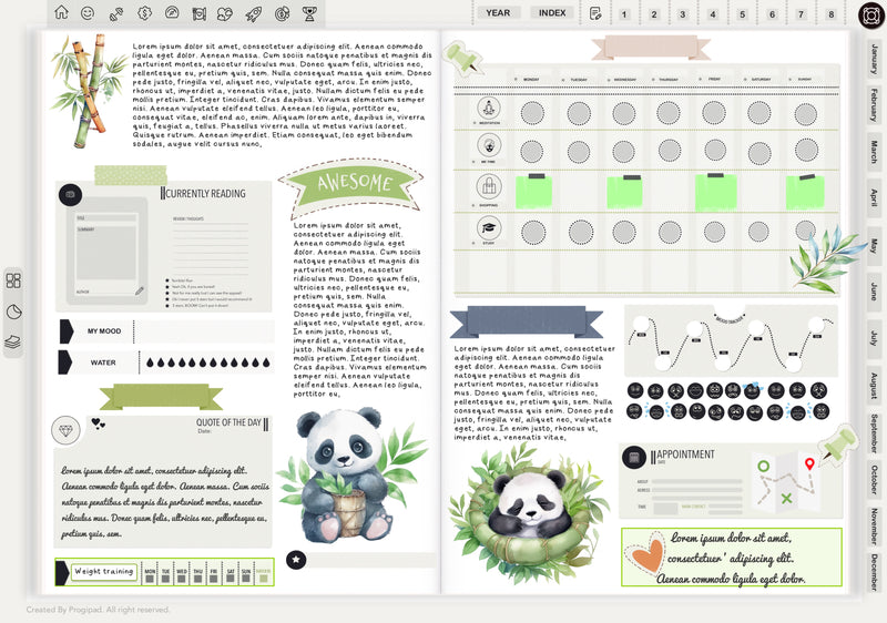 Digital Sticker Set: Bamboo Groove Pandamonium