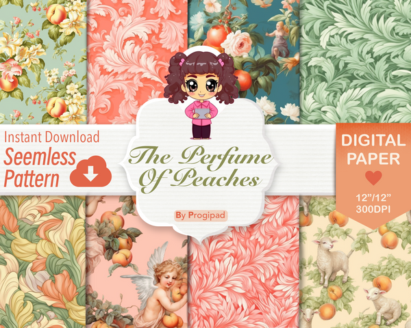 Seamless Digital paper- The perfume of peaches collection