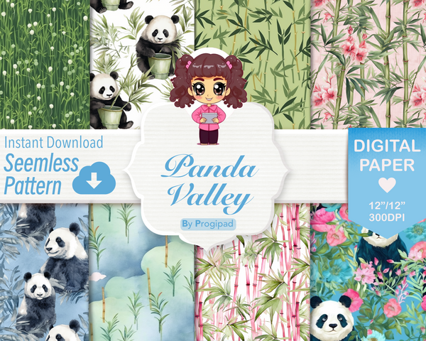 Digital Paper: Panda Valley Collection