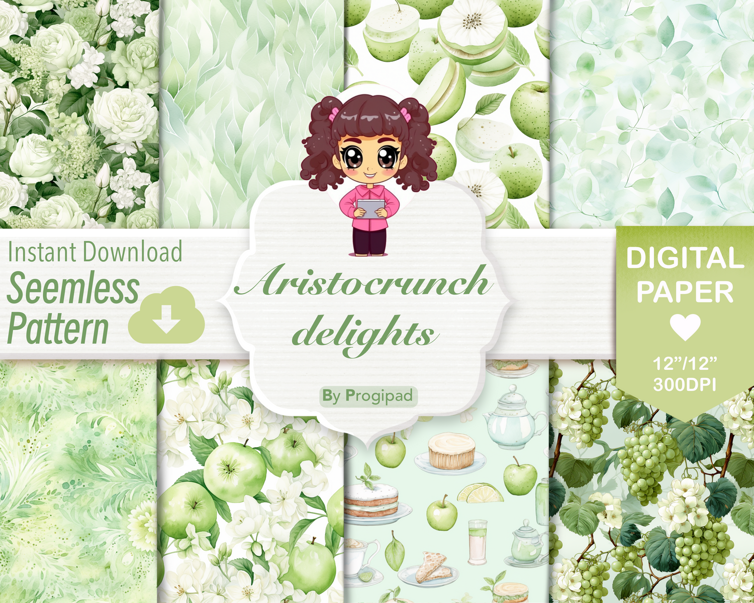 Digital paper-aristocrunch Delights Collection