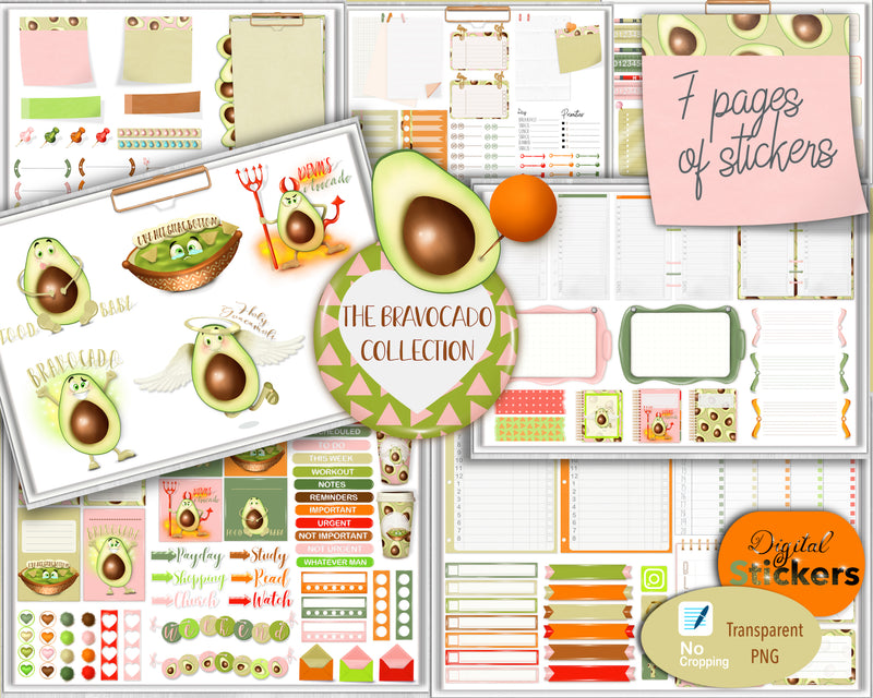 Digital stickers for Goodnotes and Android ,"Bravocado collection"