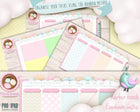 Mini Smart planner, 1 year, Undated and fully linked, Monday start. Cloud collection.