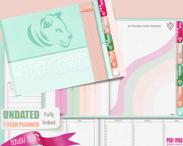 Clever Lioness undated planner (Monday start) Mint collection