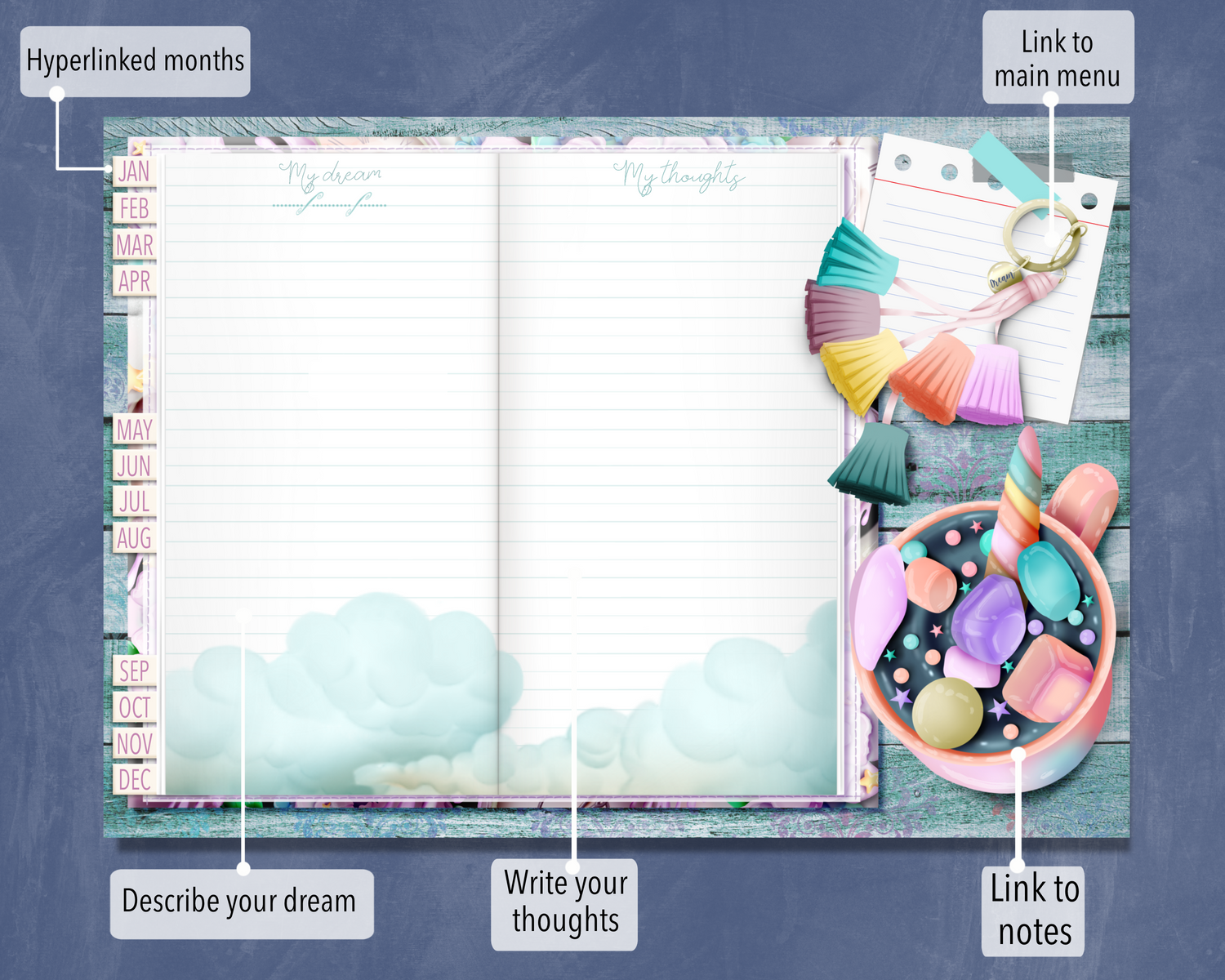 Dream diary digital notebook