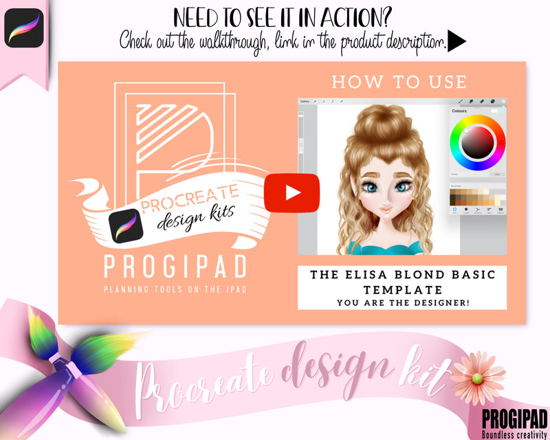 The ELISA-blond character basics  [procreate design pack]