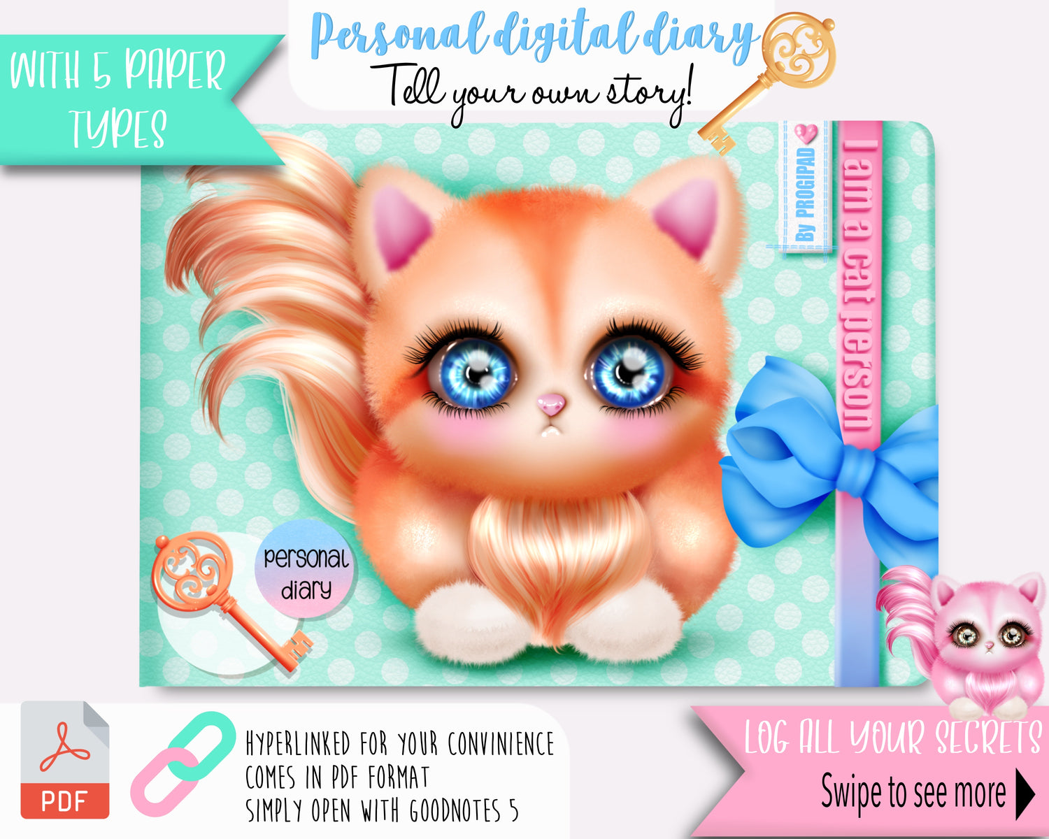 Digital Diary- "Im a cat person" Collection