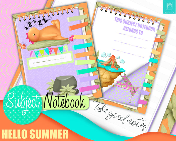 Subject Notebook "Dino Love" (vertical layout)