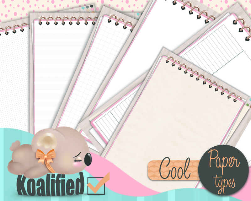 Subject Notebook "Pink Koala"(vertical layout)
